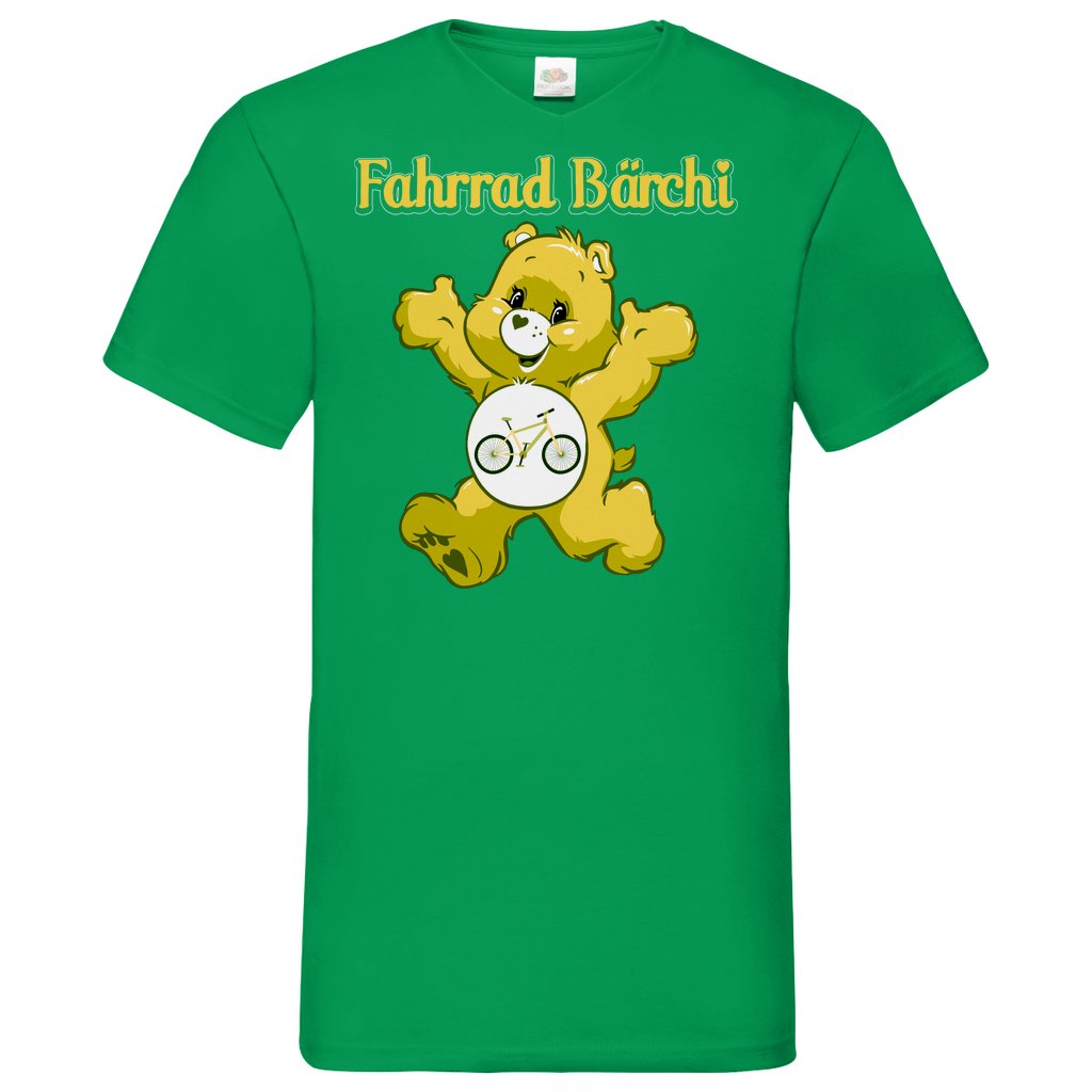 Fahrrad Bärchi - Glücksbärchi - Herren V-Neck Shirt Kelly Green