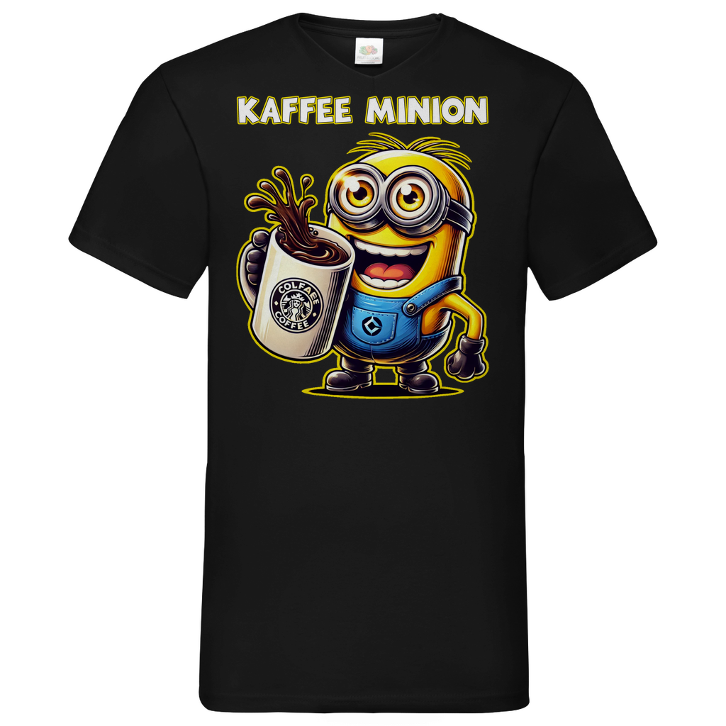 Kaffee Minion - Herren V-Neck Shirt