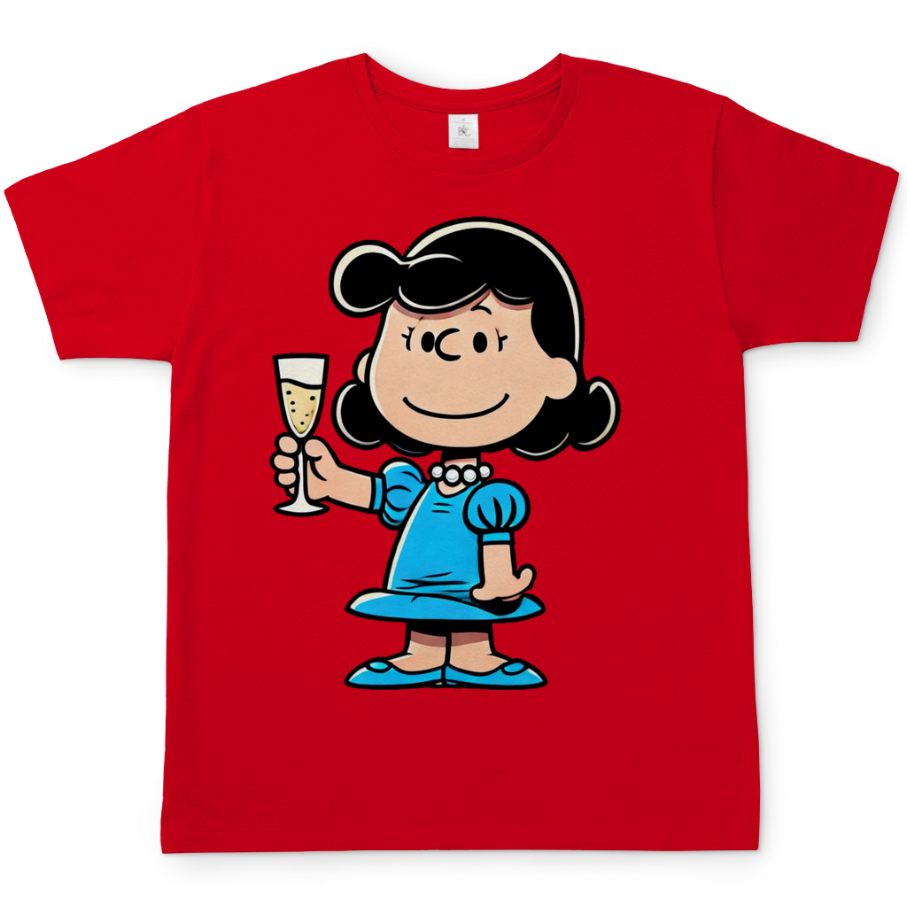 Lucy van Pelt mit Sekt - Die Peanuts - Herren Shirt Red