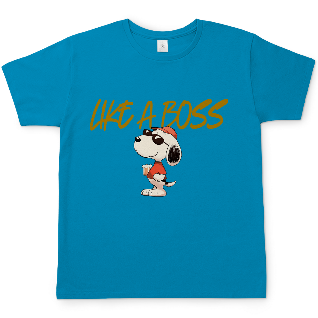 Peanuts Snoopy mit Bier Like a Boss - Herren Shirt Atoll