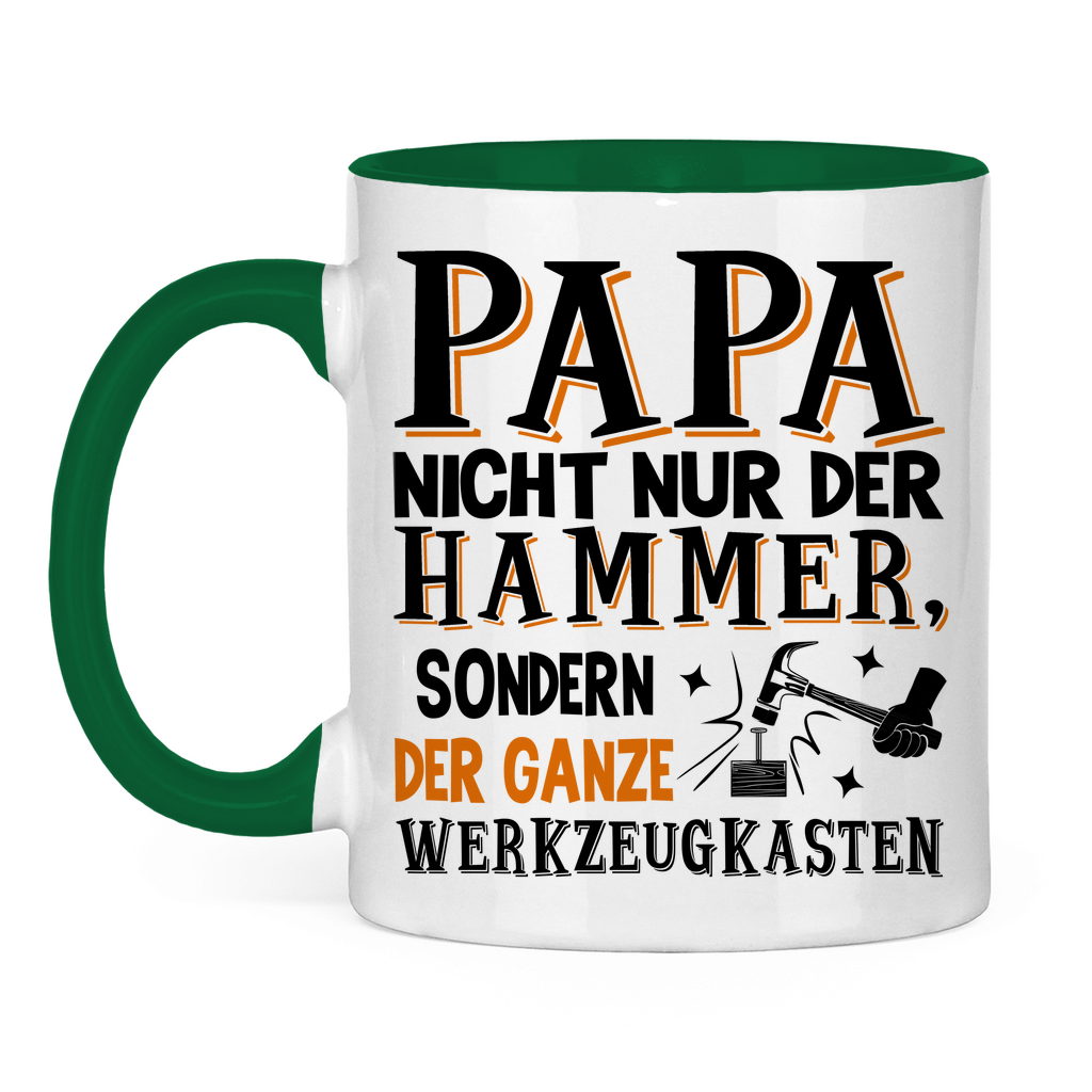 Papa nicht nur der Hammer sondern der ganze Werkzeugkasten - Tasse zweifarbig Green