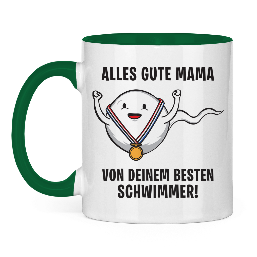 Alles gute Mama von deinem besten Schwimmer! - Tasse zweifarbig Green