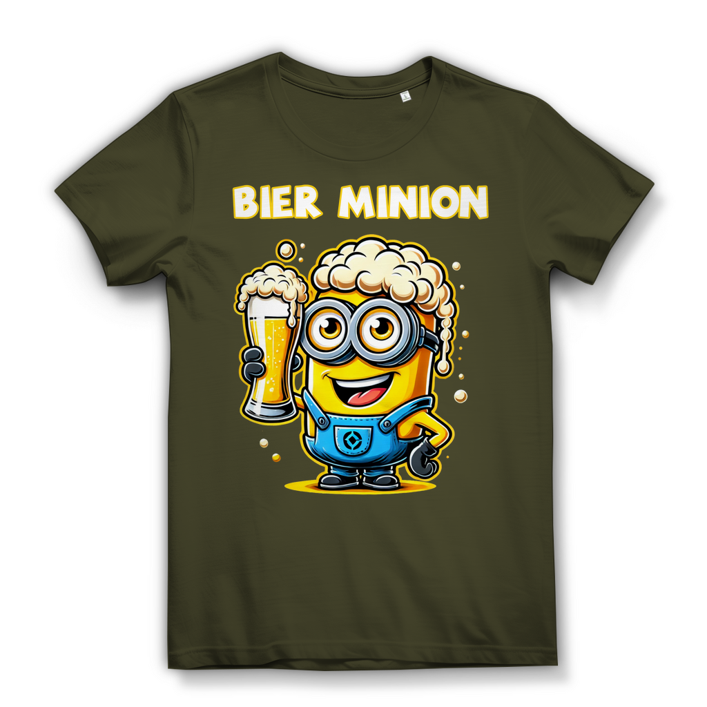 Lustiges Damen Premium Bio T-Shirt – Bier Minion Design für Bierliebhaberinnen