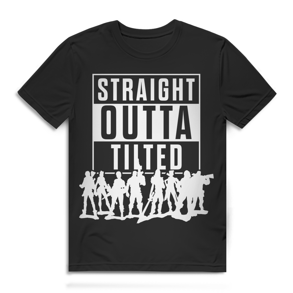 Straight Outta Tilted Herren Gaming T‑Shirt – Battle Royale Shirt Black