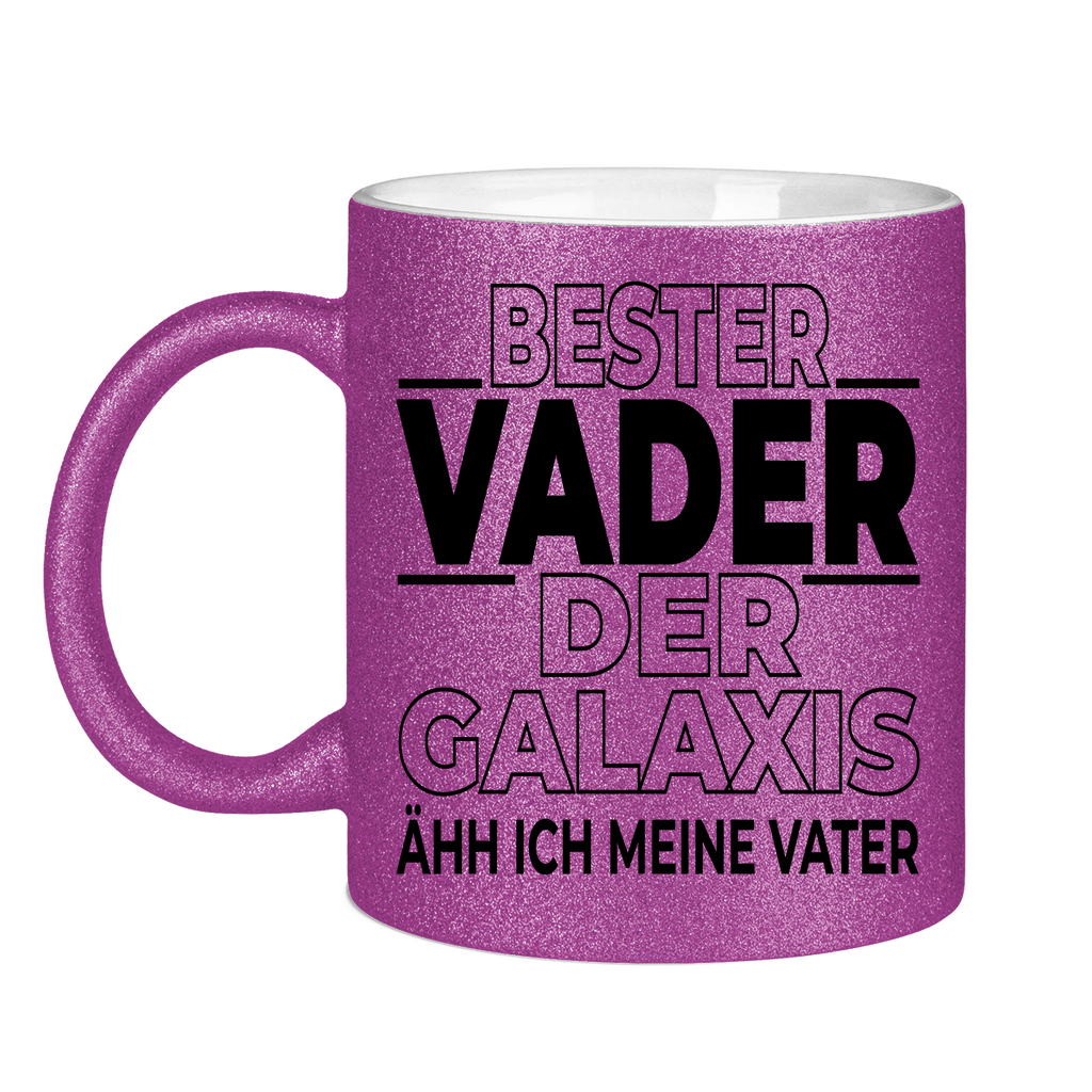 Bester Vader der Galaxis ähh ich meine Vater - Glitzertasse Purple Glitter One size
