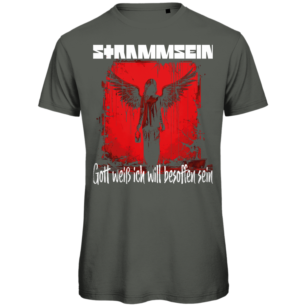 Strammsein Gott weiß ich will besoffen sein - Herren Premium Bio T-Shirt