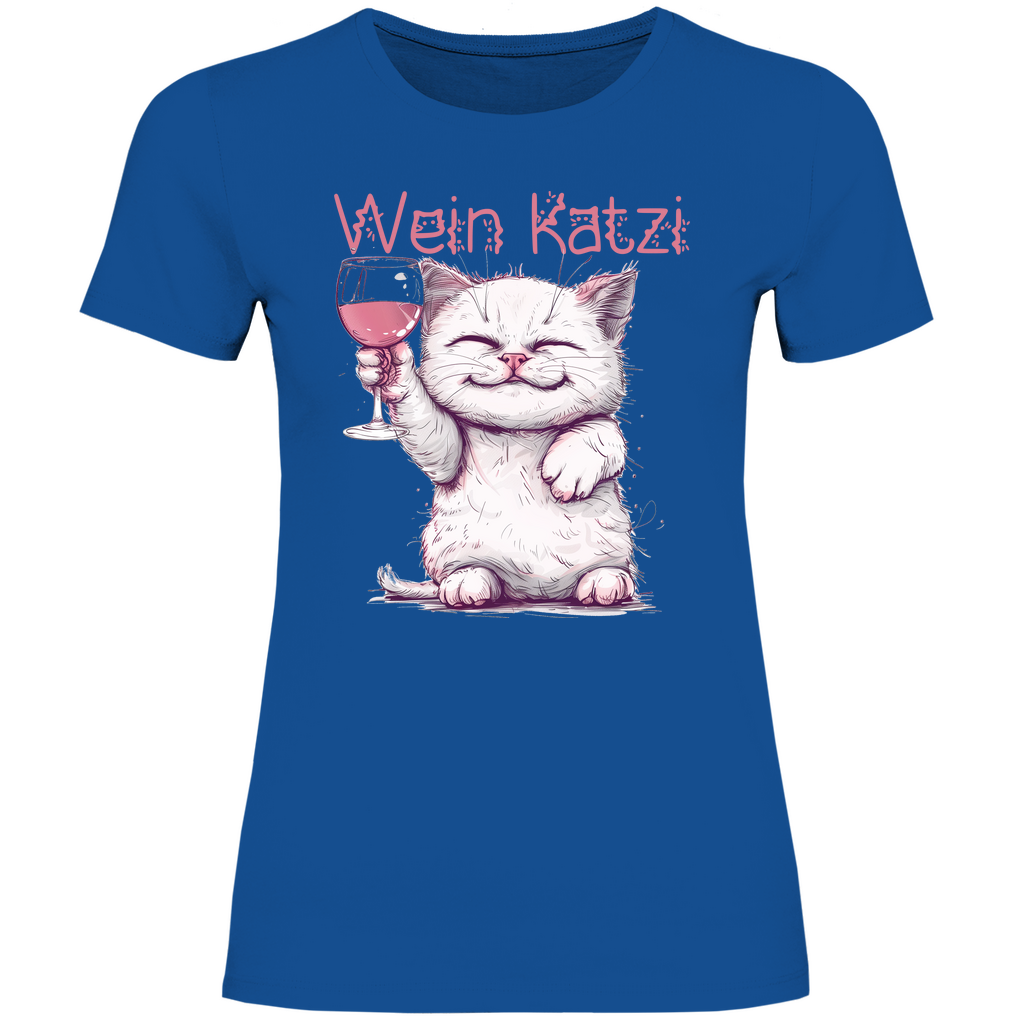 Wein Katzi Katze - Damenshirt Royal Blue