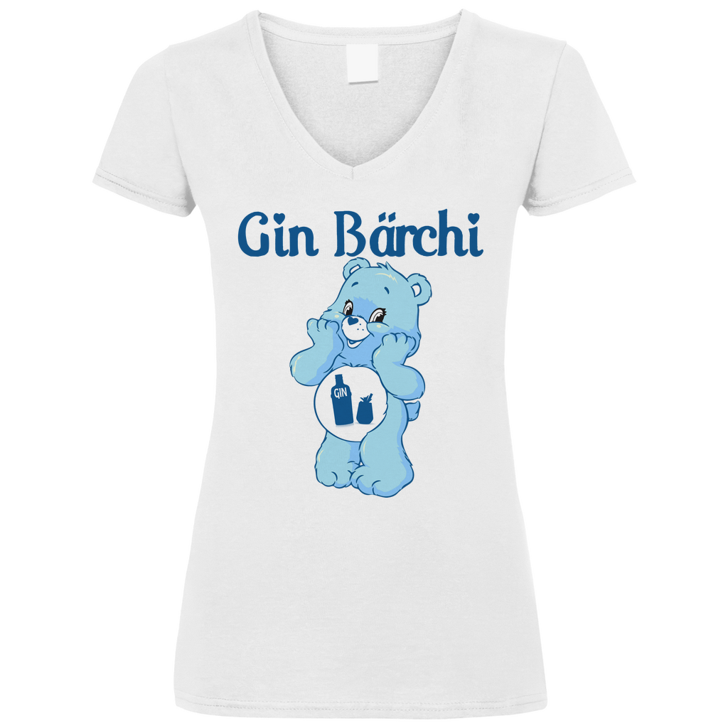 Gin Bärchi - Glücksbärchi - V-Neck Damenshirt