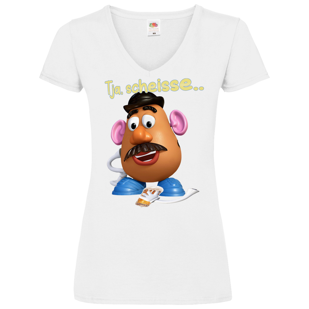 Tja, scheisse - Charlie Naseweis Toy Story - V-Neck Damenshirt White