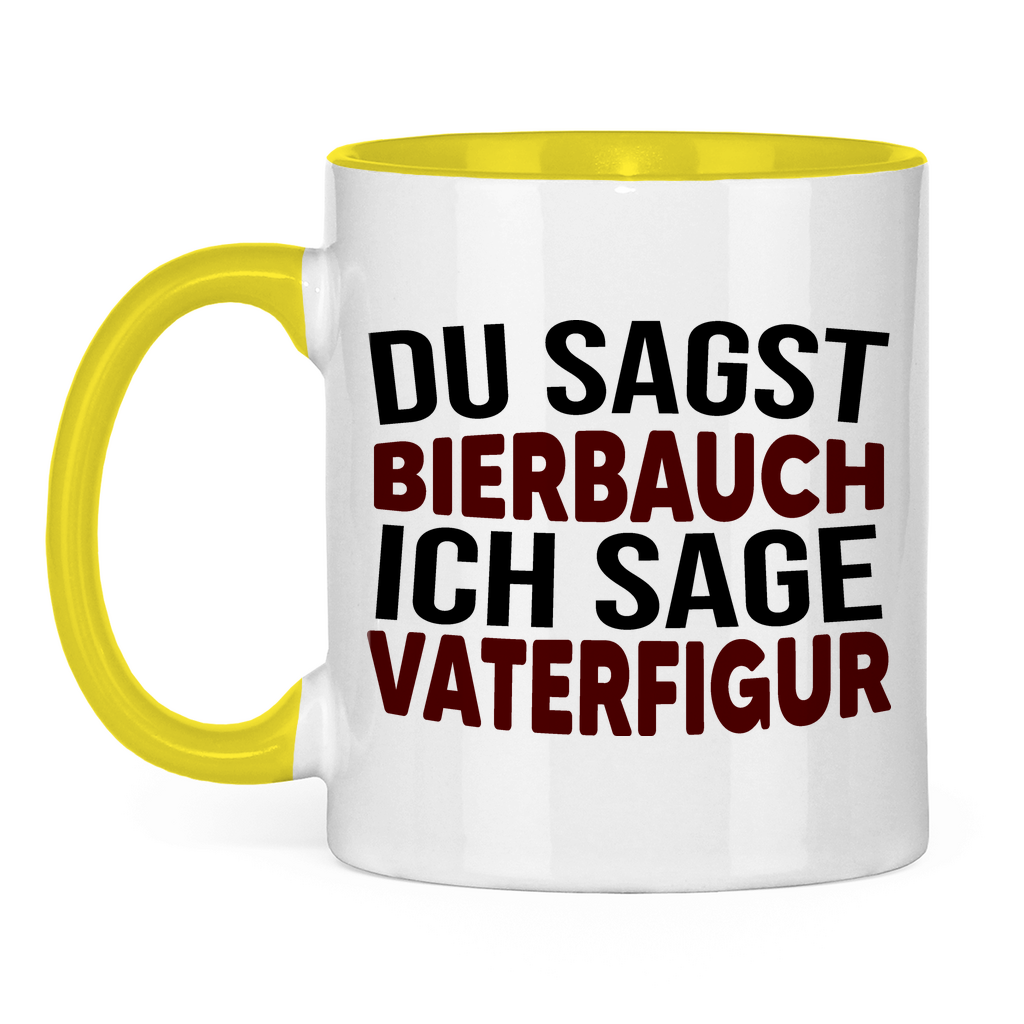 Du sagst Bierbauch ich sage Vaterfigur - Tasse zweifarbig Yellow