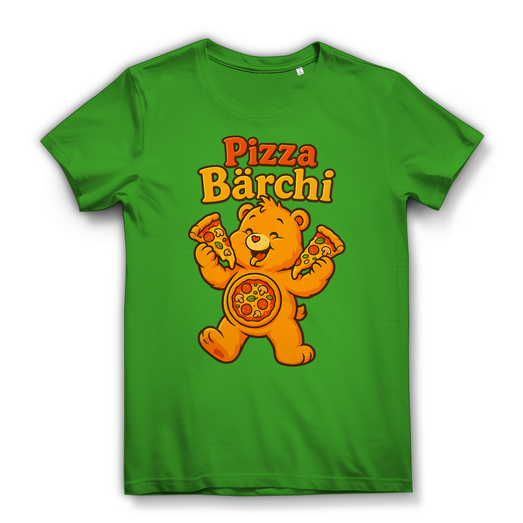 Pizza Bärchi - Glücksbärchi - Damen Premium Bio T-Shirt Real Green