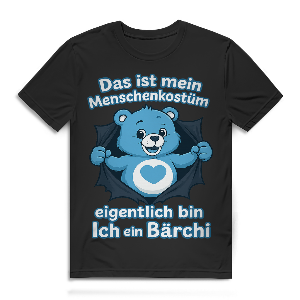 Herren Premium Bio T-Shirt Menschenkostüm eigentlich bin ich ein Bärchi Black