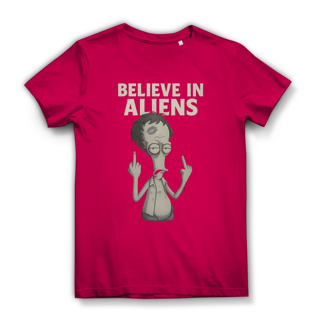 Roger Smith American Dad Believe in Aliens - Damen Premium Bio T-Shirt Fuchsia