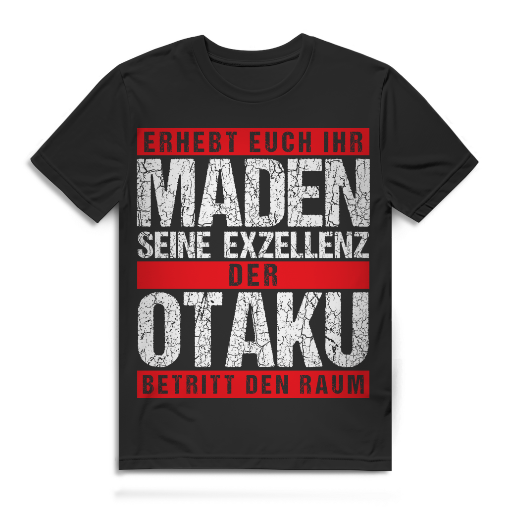 Herren T-Shirt Seine Exzellenz der Otaku betritt den Raum Shirt Black