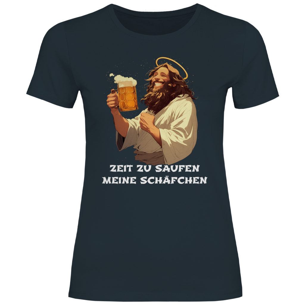 Zeit zu saufen meine Schäfchen - Damenshirt Dark Grey Solid