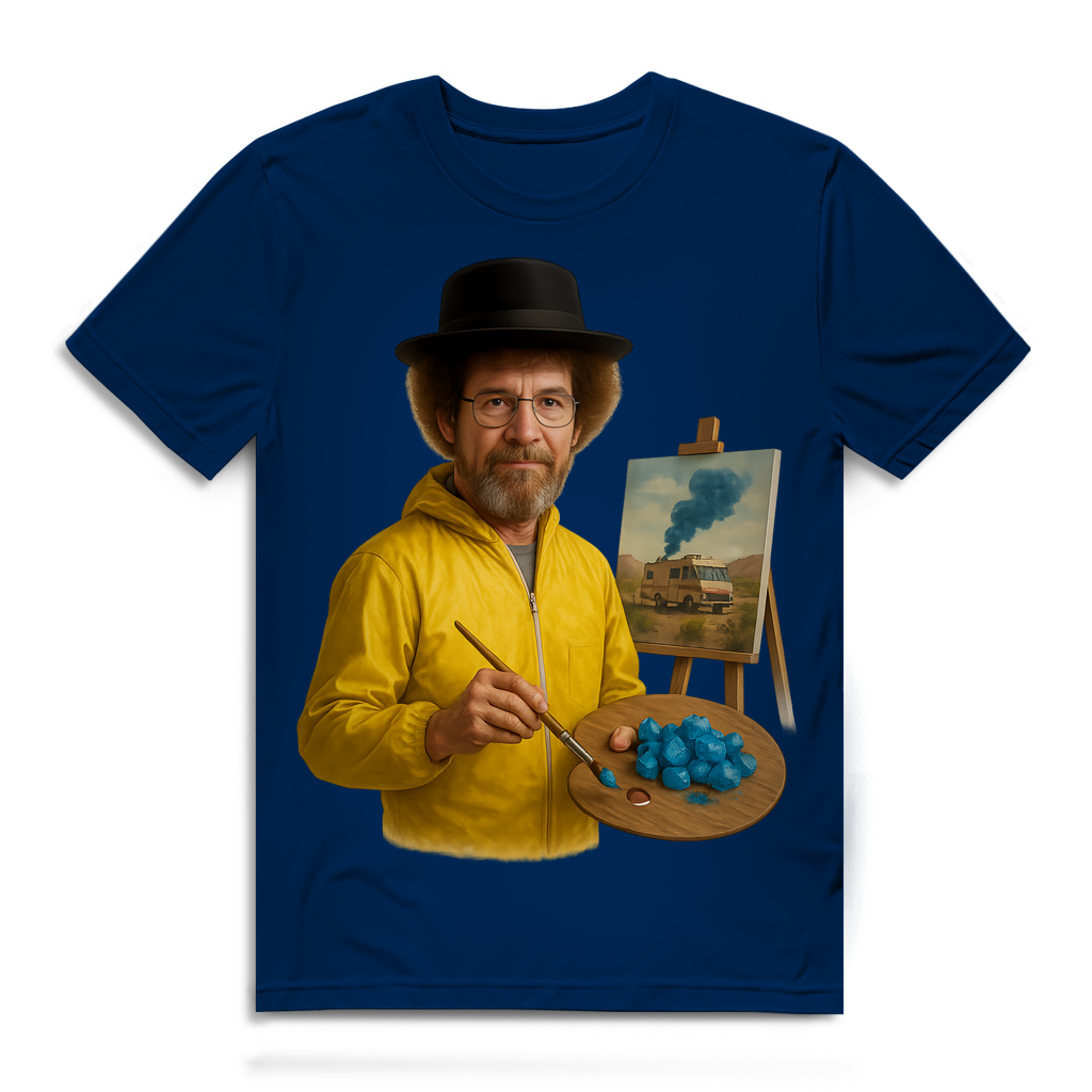 Bob Ross x Walter White Breaking Bad Mashup - Herren Premium Bio T-Shirt Navy