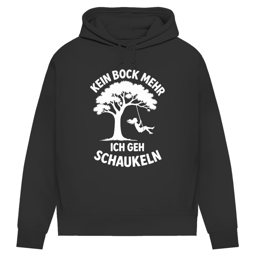 Damen Premium Bio Hoodie Kein Bock Mehr Ich Geh Schaukeln Black Pure
