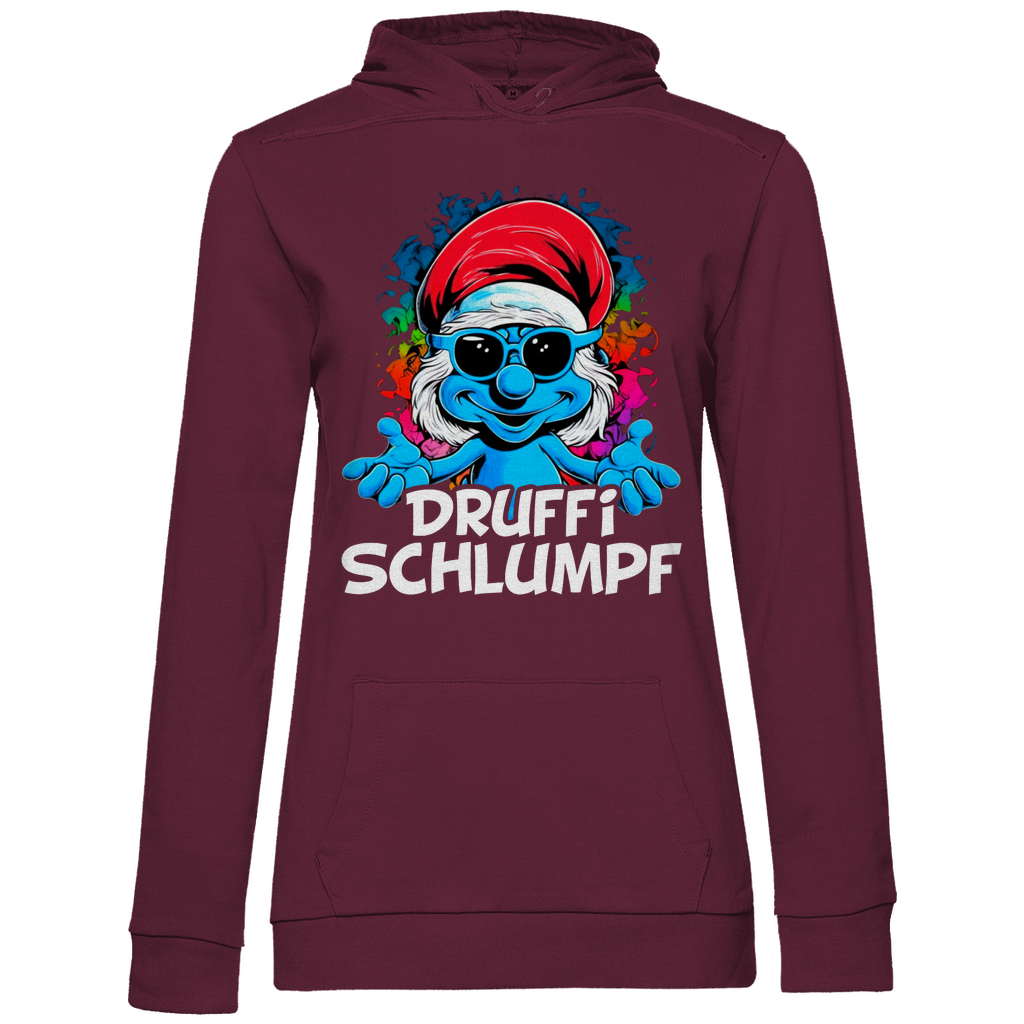 Druffi Schlumpf Grafik - Damen Hoodie Wine