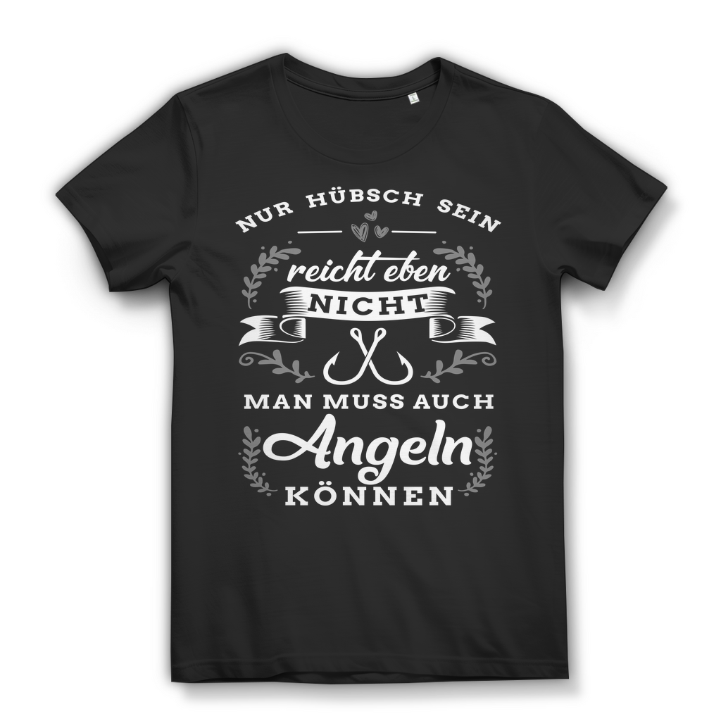 Anglerin Shirt Damen – Lustiges T-Shirt mit Spruch für Frauen die angeln können Black