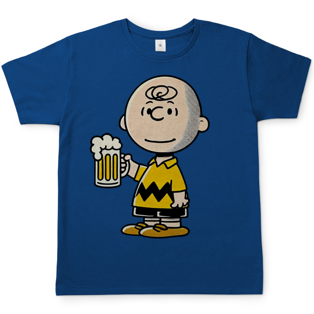 Charly Brown mit Bier - Die Peanuts - Herren Shirt Royal Blue