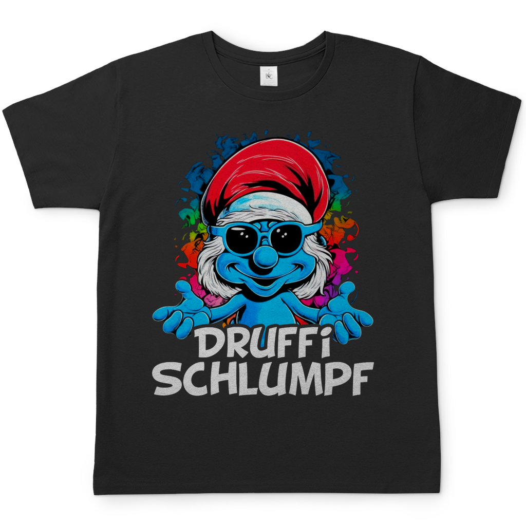 Druffi Schlumpf Grafik - Herren Shirt Black