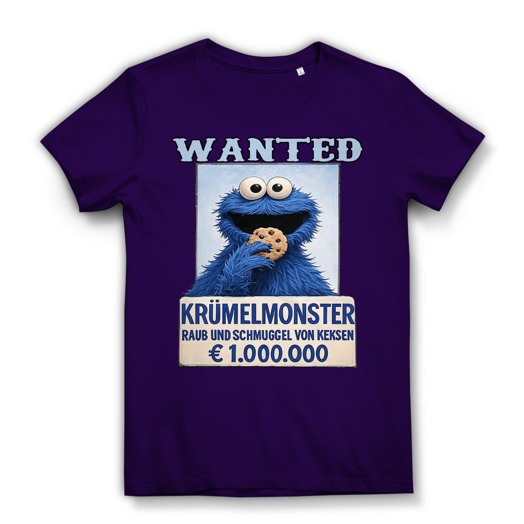 Wanted Krümelmonster Raub und Schmuggel von Keksen - Damen Premium Bio T-Shirt Urban Purple
