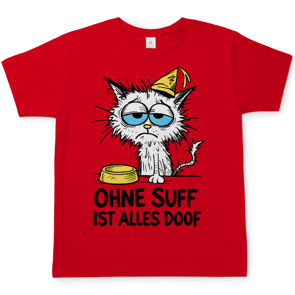 Suffkatze ohne Suff ist alles Doof - Herren T-Shirt Red