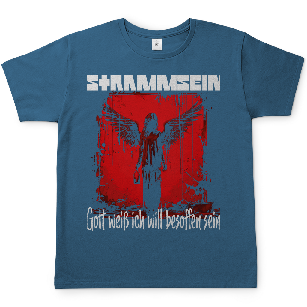 Strammsein Gott weiß ich will besoffen sein - Herren Shirt Stone Blue