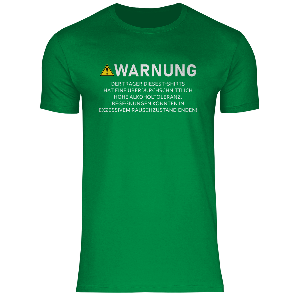 Warnung - Überdurchschnittliche Alkoholtoleranz - Herren Shirt Kelly Green