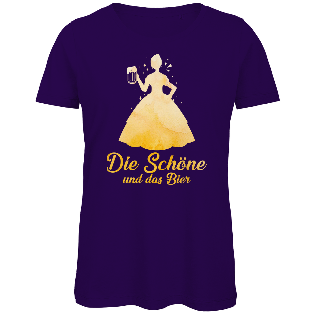 Die schöne und das Bier - Prinzessin Aquarell - Damen Premium Bio T-Shirt Urban Purple