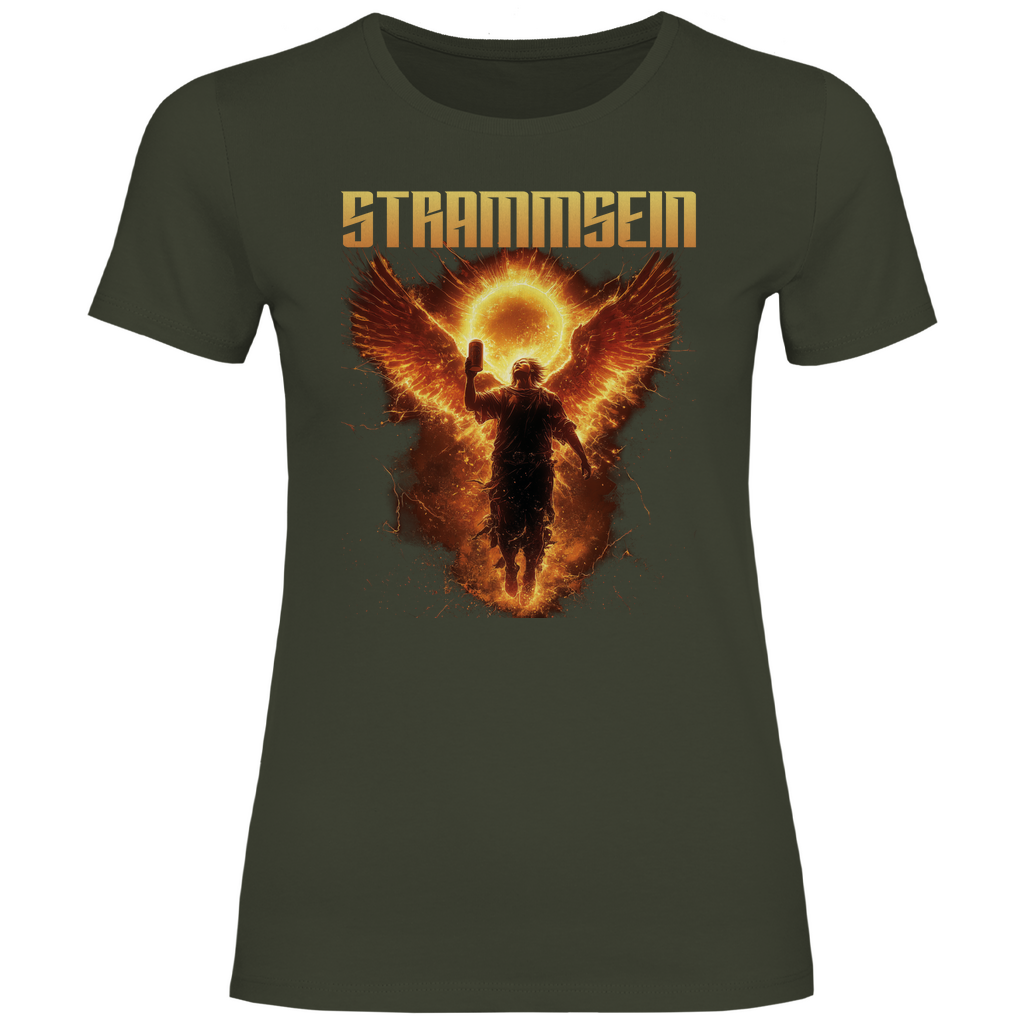 Strammsein Du Ich Wir Bier - Damenshirt Urban Khaki