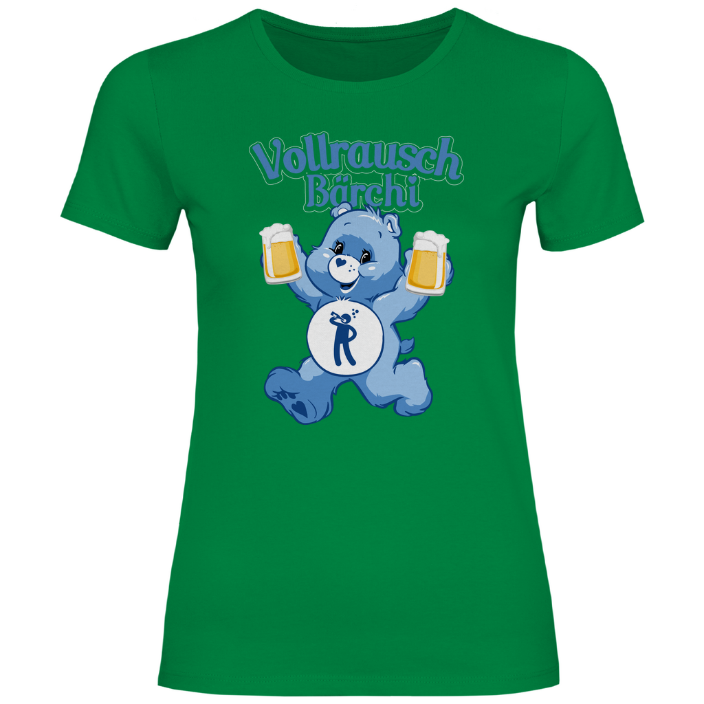 Vollrausch Bärchi - Glücksbärchi - Damenshirt Kelly Green