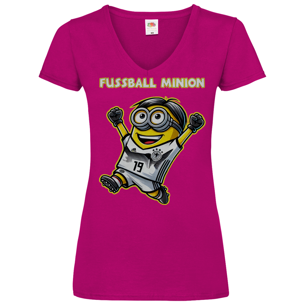 Fussball Minion - V-Neck Damenshirt