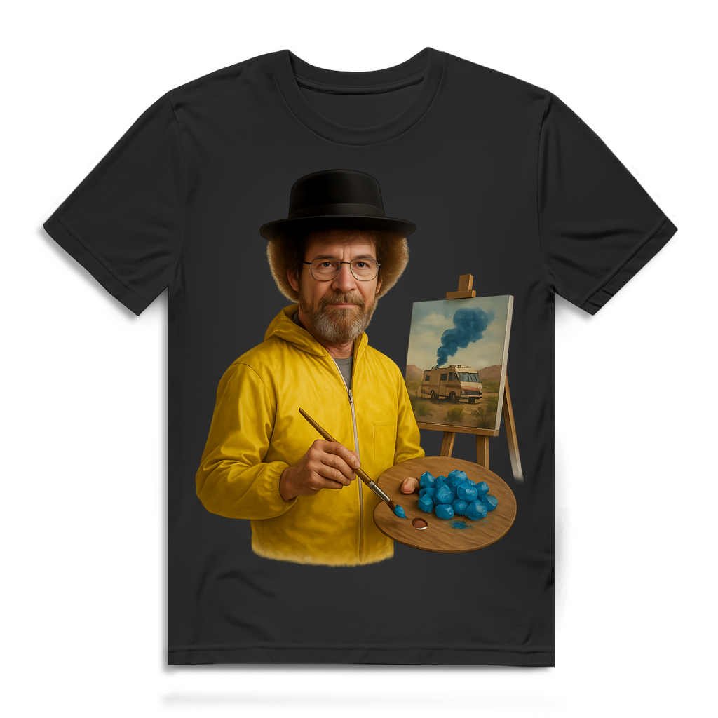 Bob Ross x Walter White Breaking Bad Mashup - Herren Premium Bio T-Shirt Black