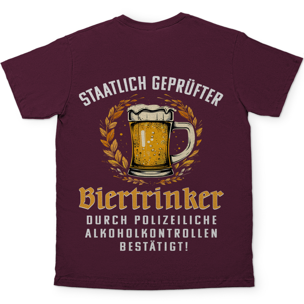 Staatlich geprüfter Biertrinker - Herren Shirt Burgundy