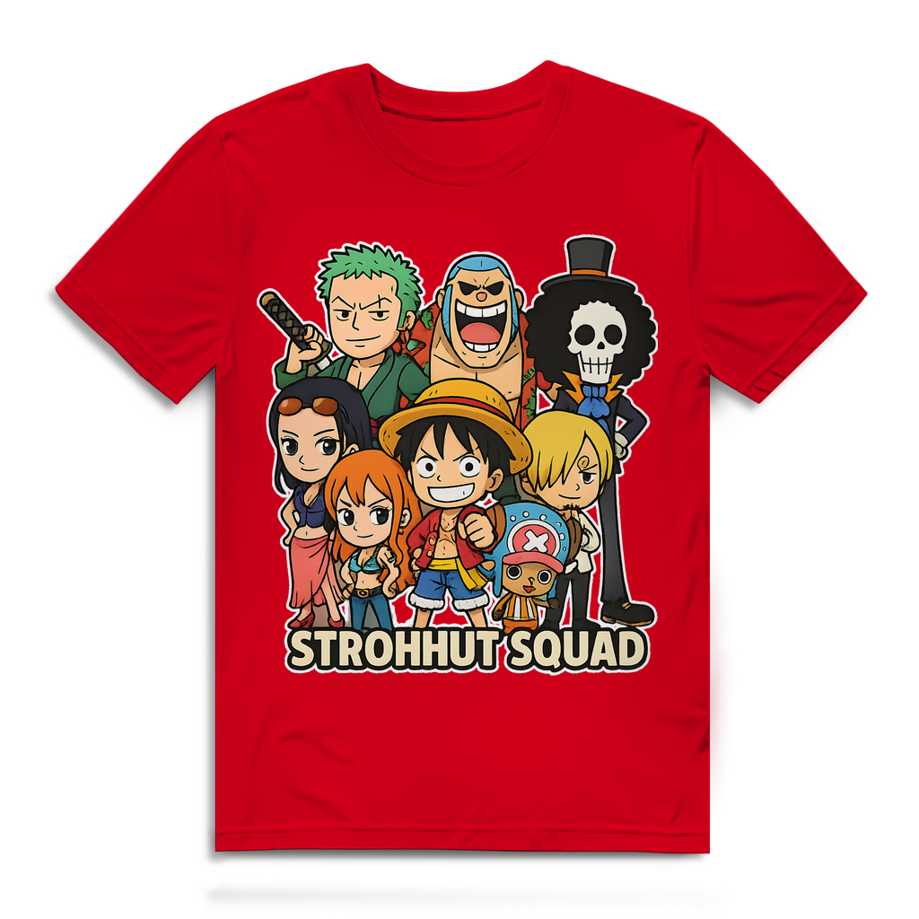 One Piece Strohhut Squad - Herren Premium Bio T-Shirt Red