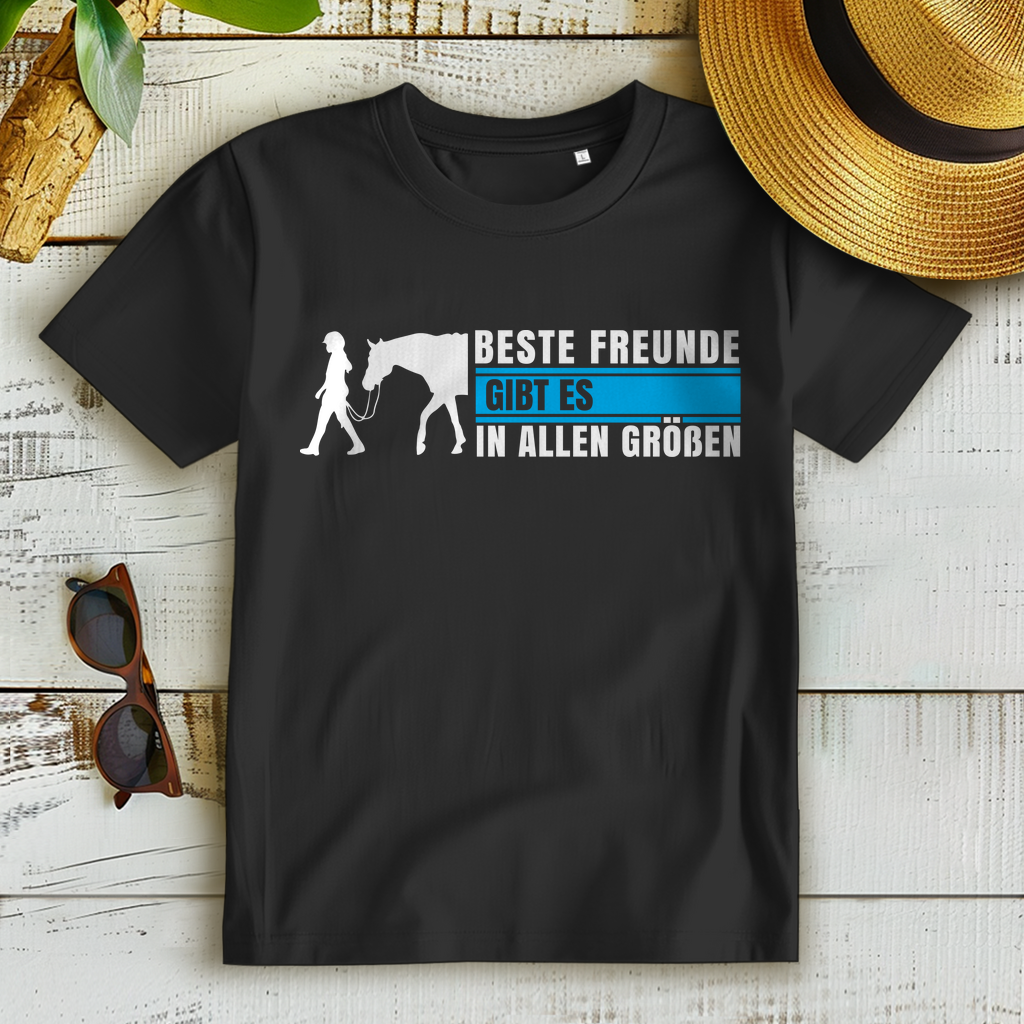 Reiterin Shirt Damen – Beste Freunde gibt es in allen Größen – Pferde Motiv