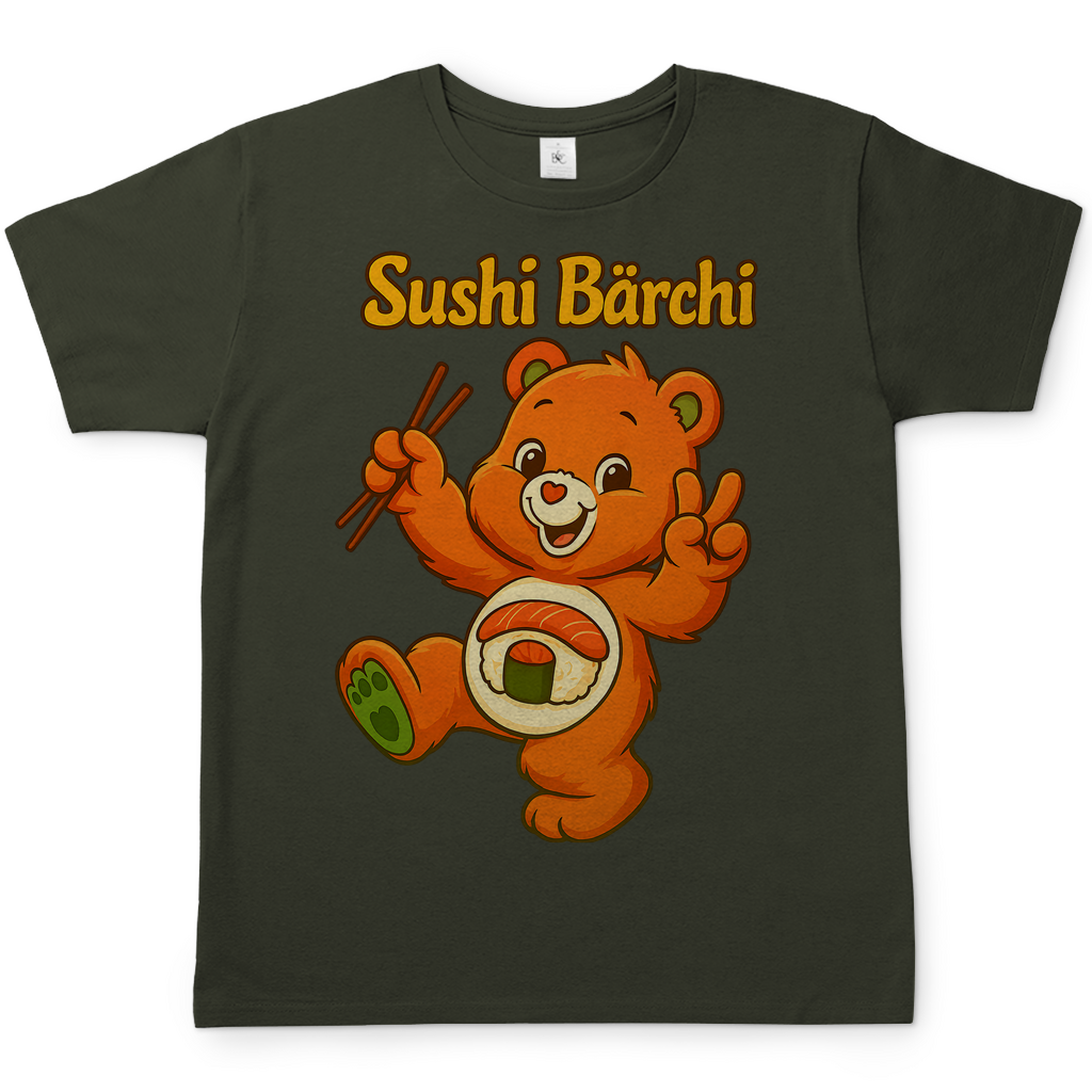 Sushi Bärchi - Glücksbärchi - Herren T-Shirt Urban Khaki