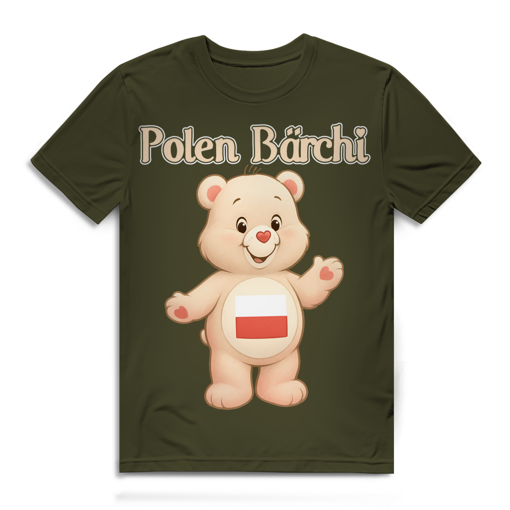 Polen Bärchi - Glücksbärchi - Herren Premium Bio T-Shirt Khaki