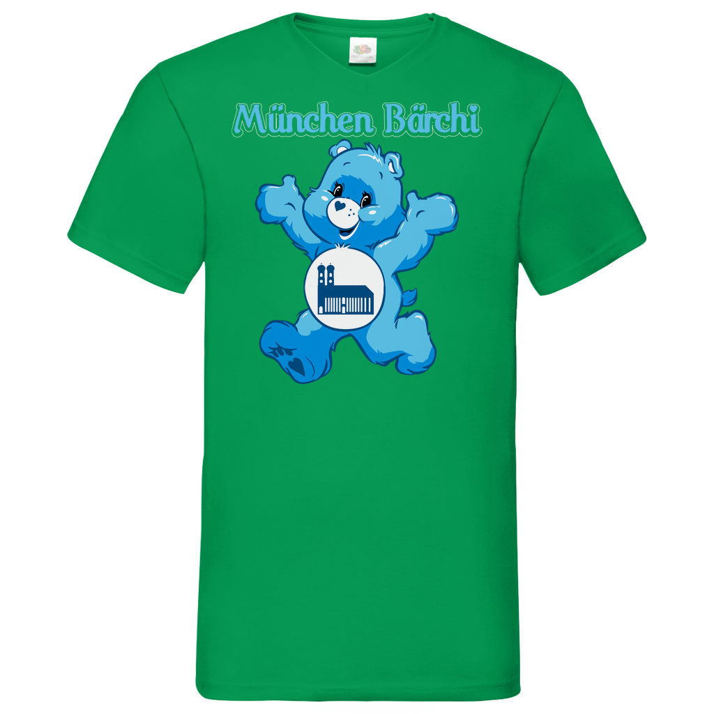 München Bärchi - Glücksbärchi - Herren V-Neck Shirt Kelly Green