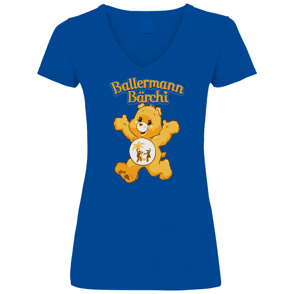 Ballermann Bärchi - Glücksbärchi - V-Neck Damenshirt Royal Blue XL