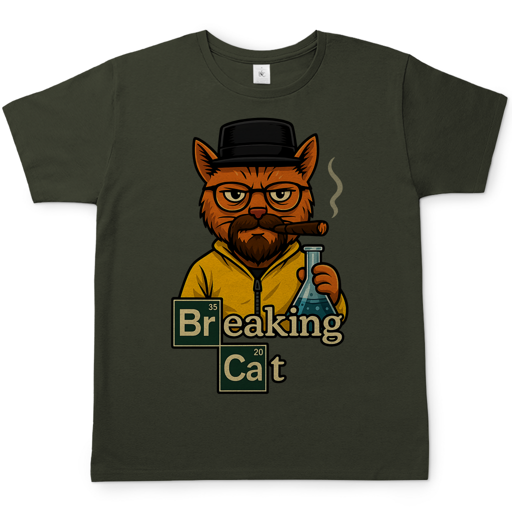 Breaking Bad Breaking Cat Katze - Herren T-Shirt Urban Khaki