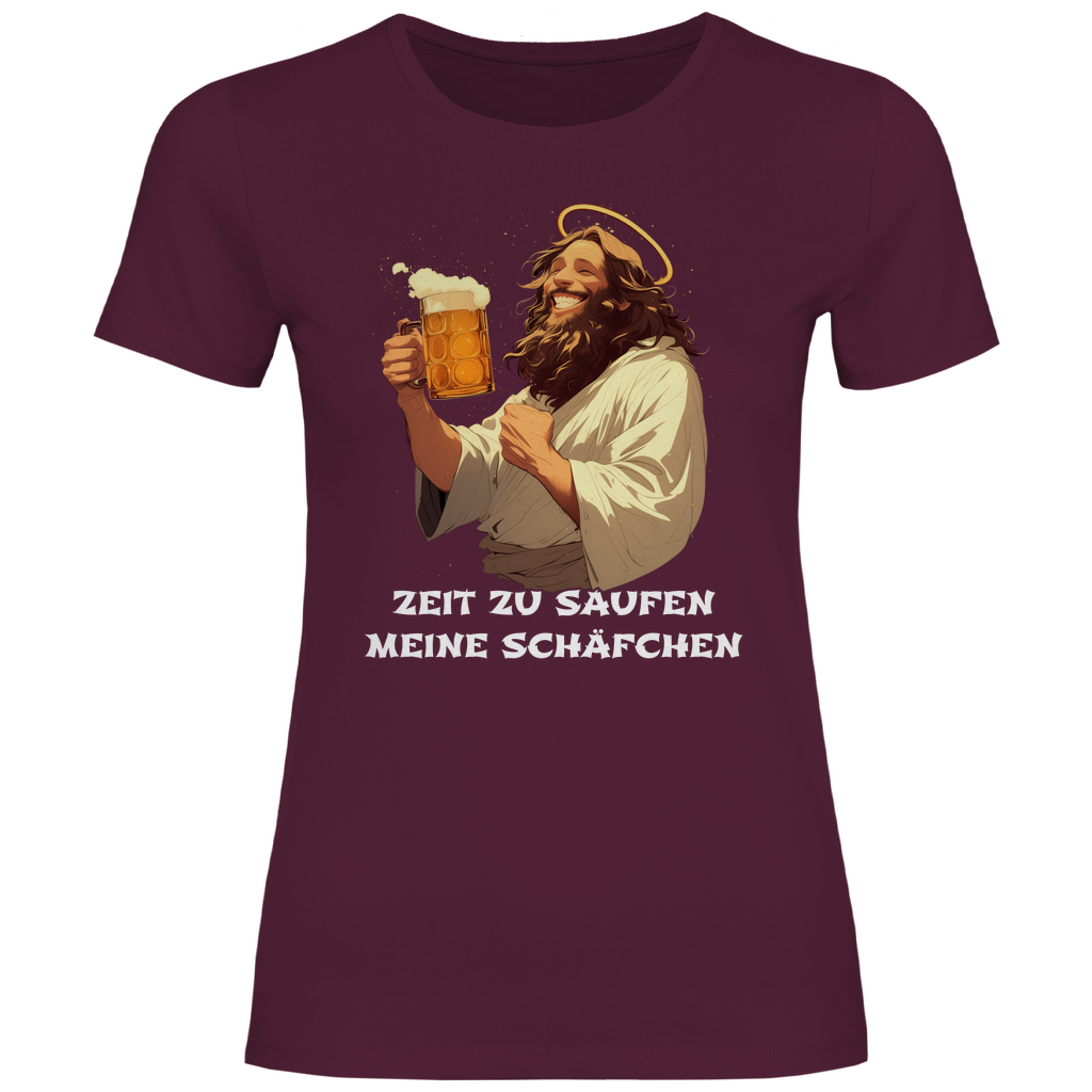 Zeit zu saufen meine Schäfchen - Damenshirt Burgundy