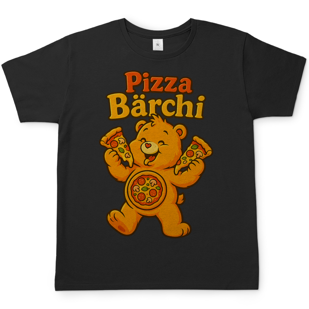 Pizza Bärchi - Glücksbärchi - Herren T-Shirt Black