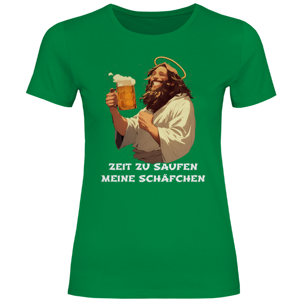 Zeit zu saufen meine Schäfchen - Damenshirt Kelly Green