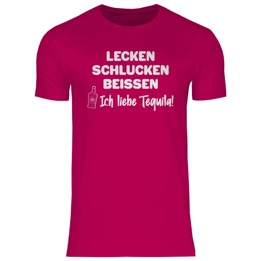 Lecken Schlucken Beissen ich liebe Tequila - Herren Shirt Sorbet