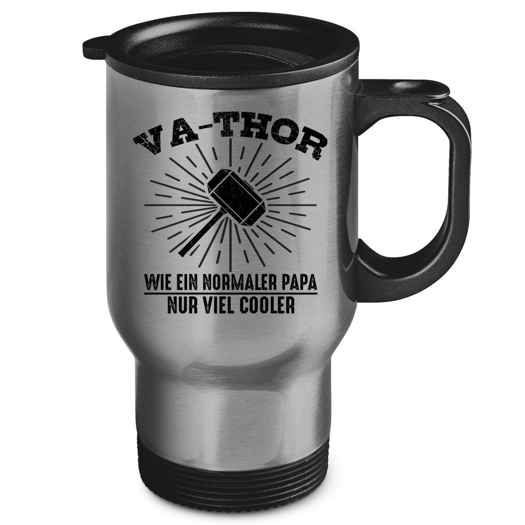 Va-Thor wie ein normaler Papa nur viel cooler - Edelstahl-Thermobecher Silver One size