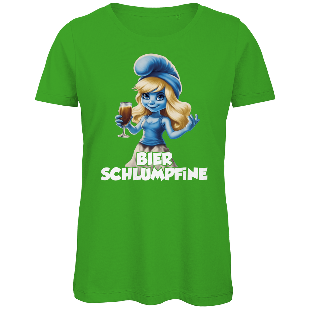 Bier Schlumpfine Grafik - Damen Premium Bio T-Shirt