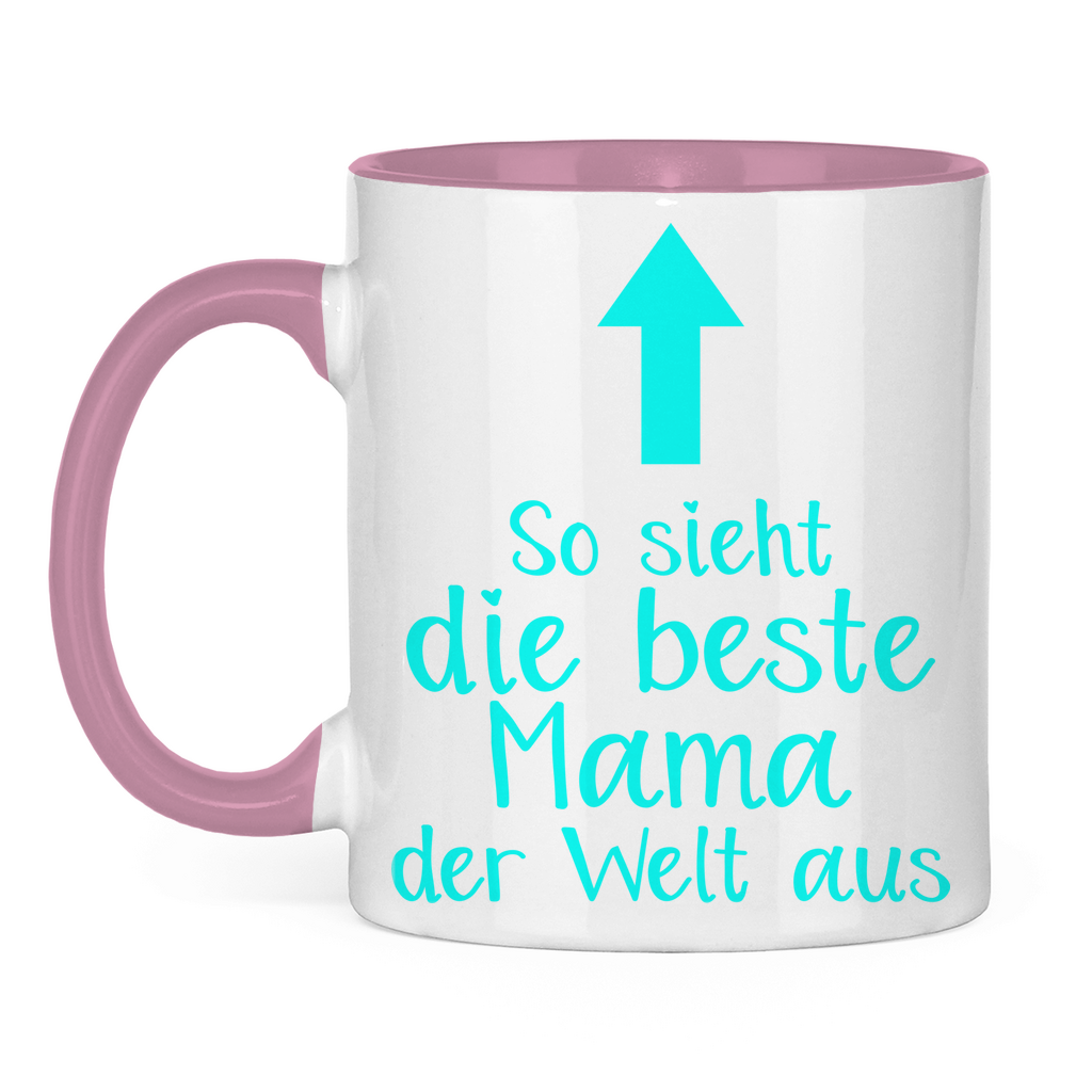 So sieht die beste Mama der Welt aus - Tasse zweifarbig Pink