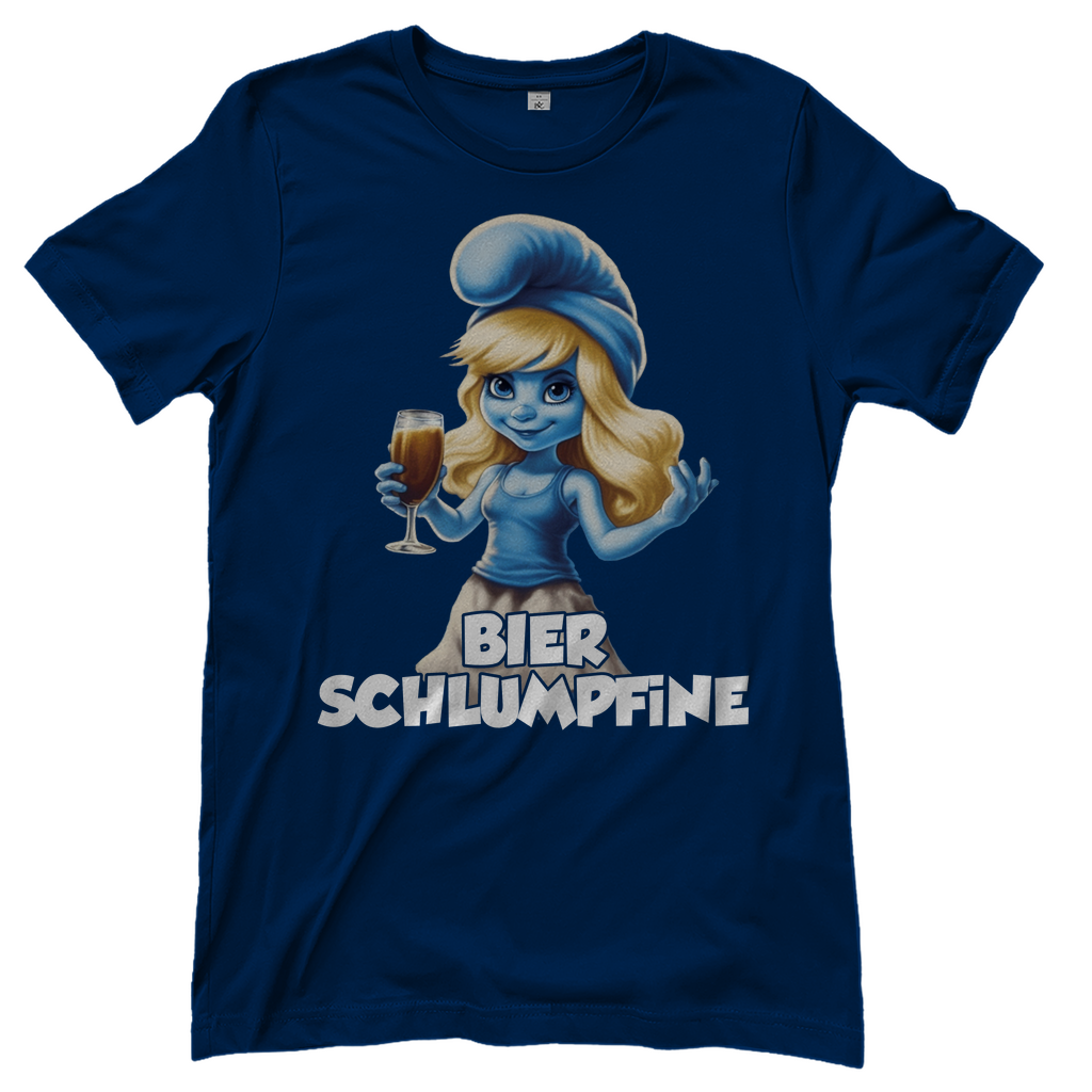 Bier Schlumpfine Grafik - Damenshirt Navy